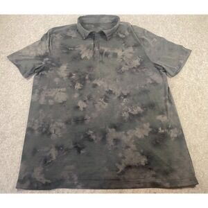 Lululemon Evolution Snap Tie Dye Black & Gray Polo Men's Size L